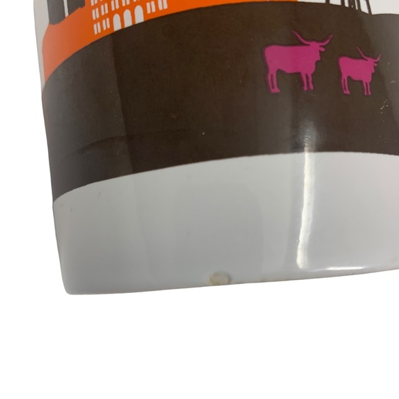 Dunkin’ Donuts Texas Mug “Texas Runs on Dunkin’” Orange Interior 14 oz - Picture 6 of 6